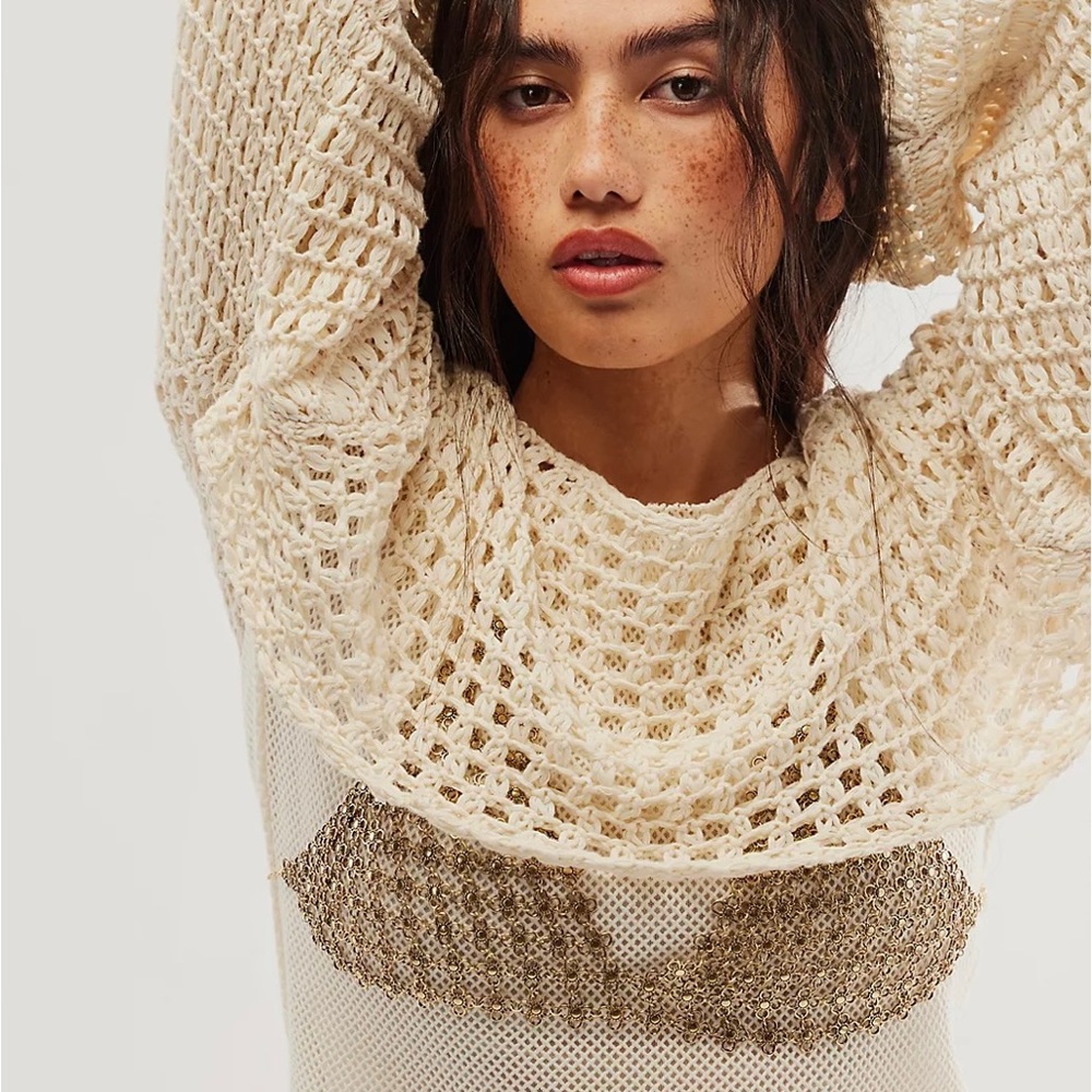 FREE PEOPLE Schools Out Body Chain (brass gold)